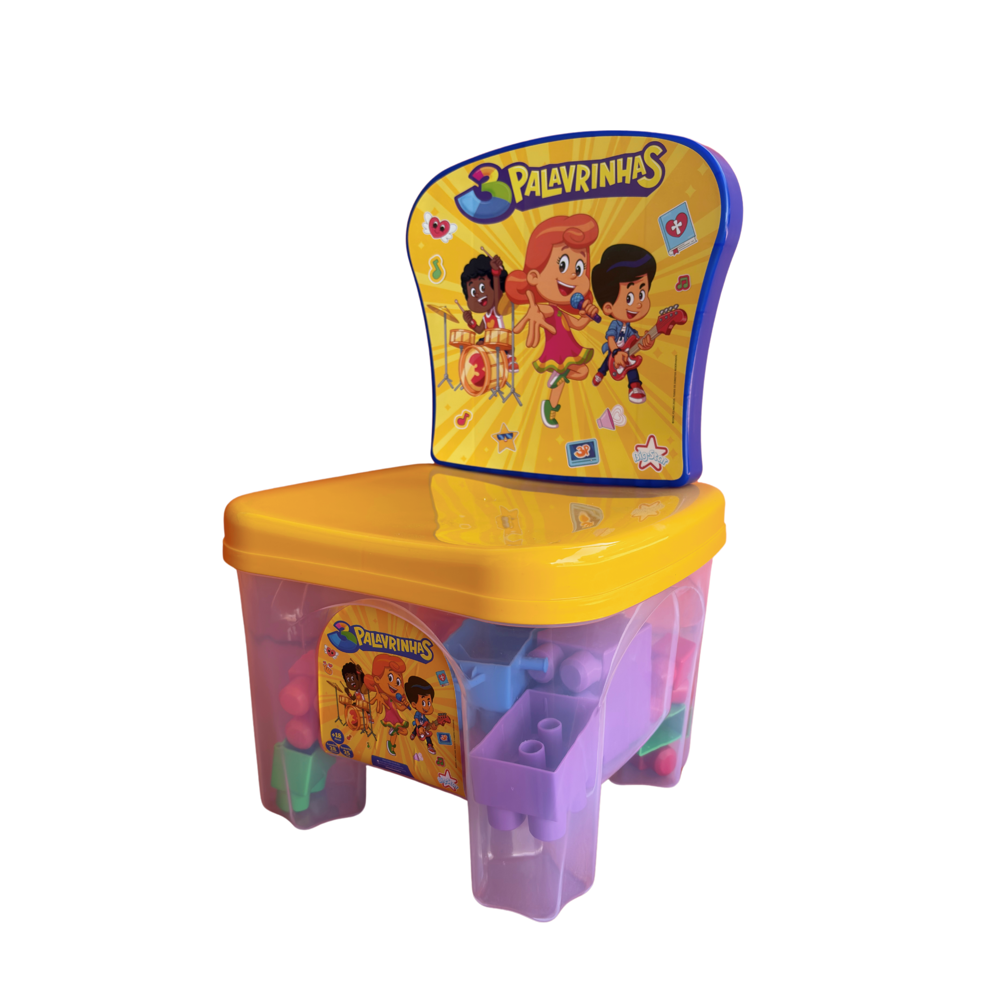 3 Palavrinhas Cadeirinha Kidverte Blocos - Licenciado